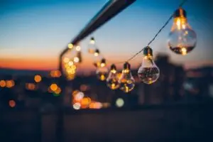 beautiful warm lights hanging