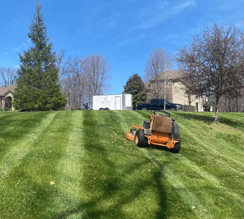 lawn mower cutting grass